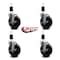 Service Caster 5'' Hard Rubber Swivel 1-1/2'' Expanding Stem Caster Set with Brake, 4PK SCC-EX20S514-HRS-TLB-112-4 - alternate 4